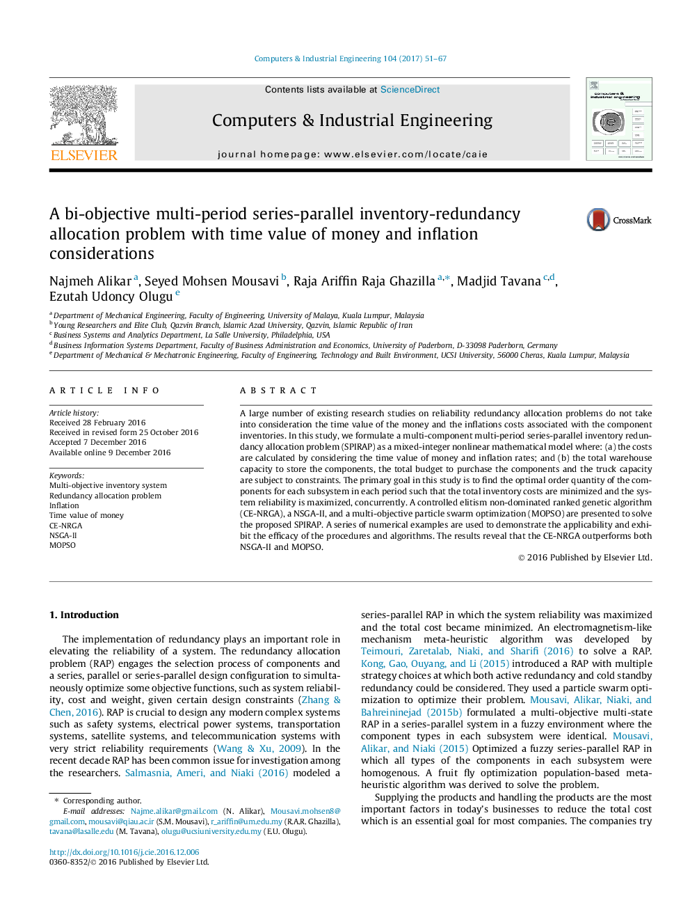 A bi-objective multi-period series-parallel inventory-redundancy allocation problem with time value of money and inflation considerations