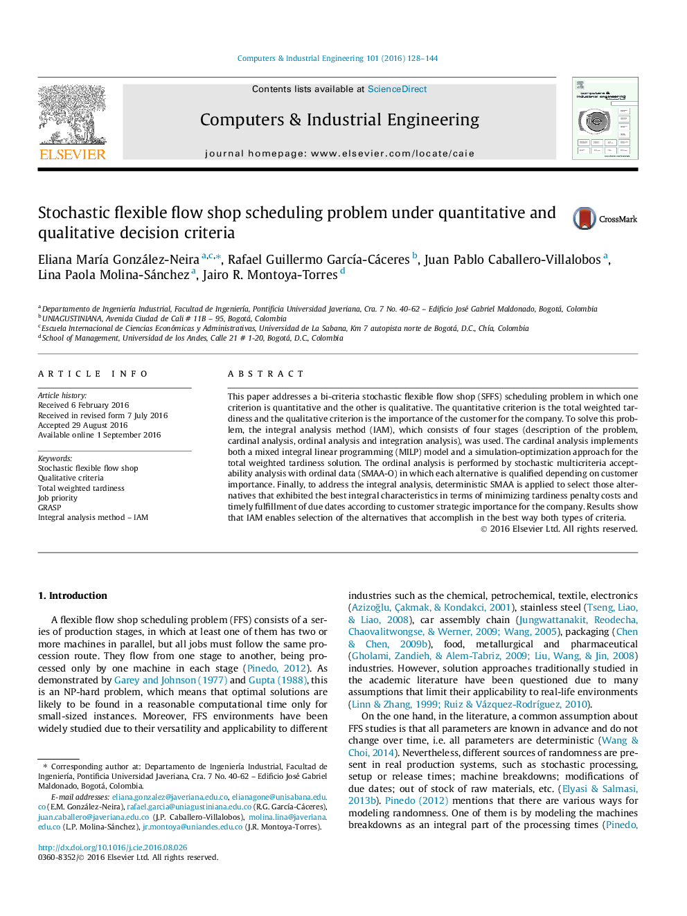 Stochastic flexible flow shop scheduling problem under quantitative and qualitative decision criteria