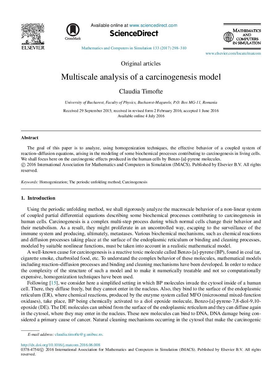 Multiscale analysis of a carcinogenesis model