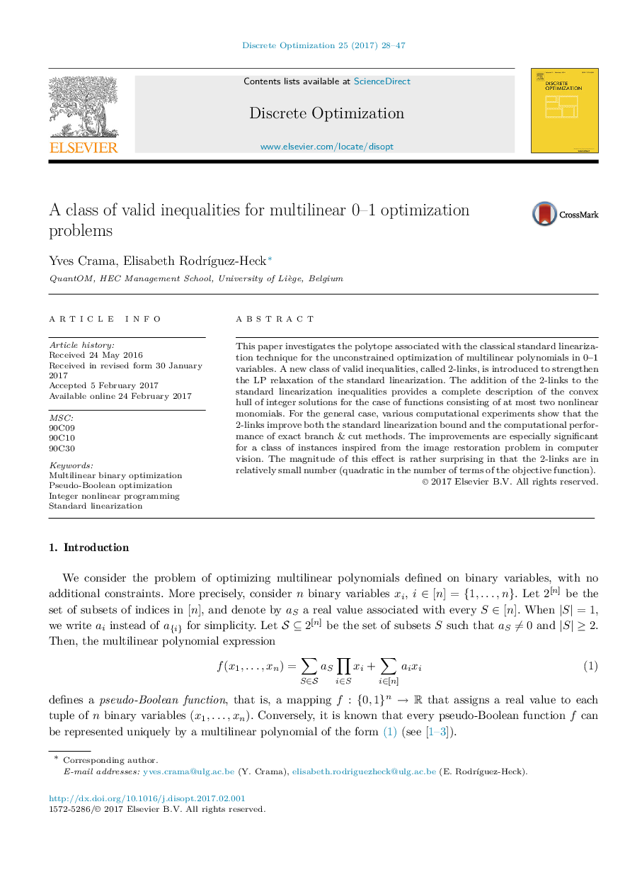 A class of valid inequalities for multilinear 0-1 optimization problems