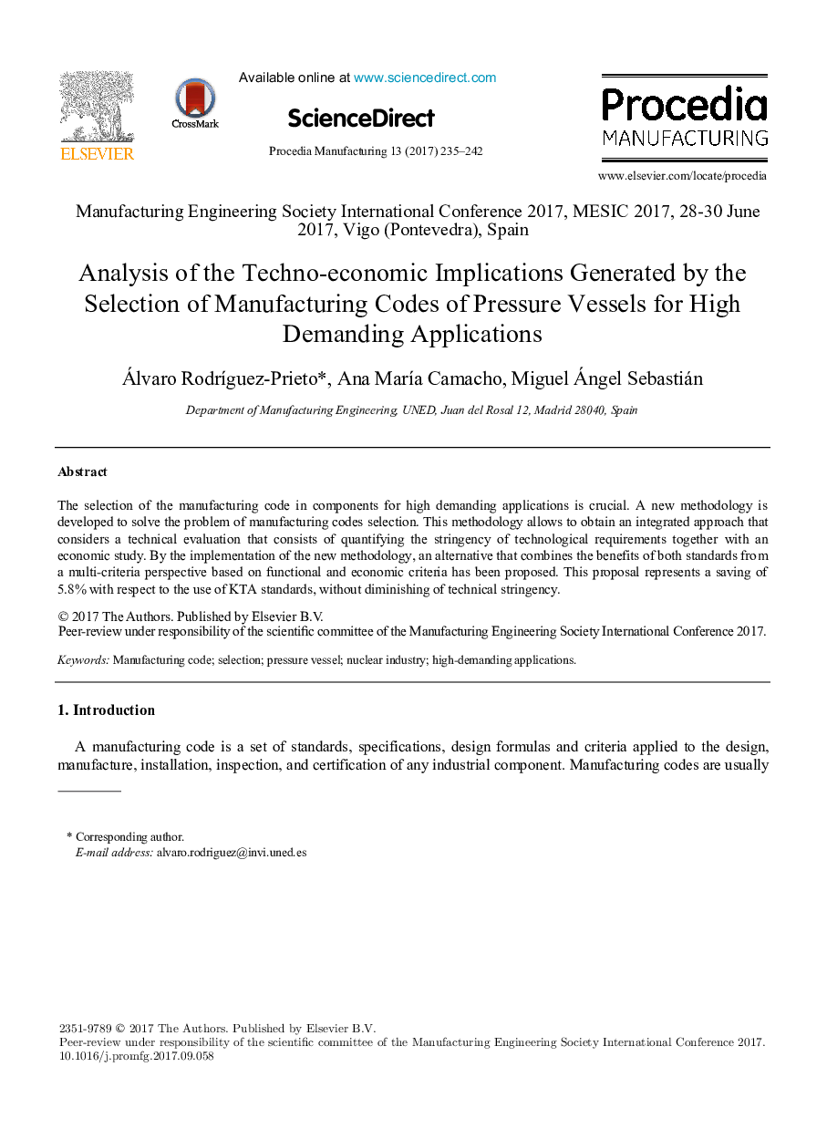 Analysis of the techno-economic implications generated by the selection of manufacturing codes of pressure vessels for high demanding applications