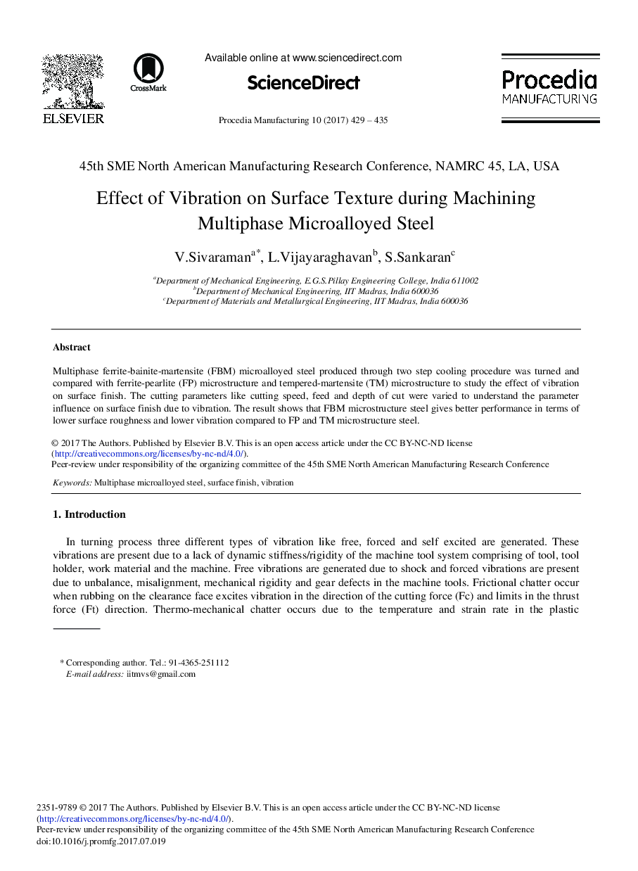 Effect of Vibration on Surface Texture during Machining Multiphase Microalloyed Steel