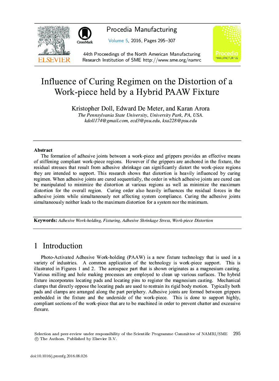 Influence of Curing Regimen on the Distortion of a Work-piece held by a Hybrid PAAW Fixture