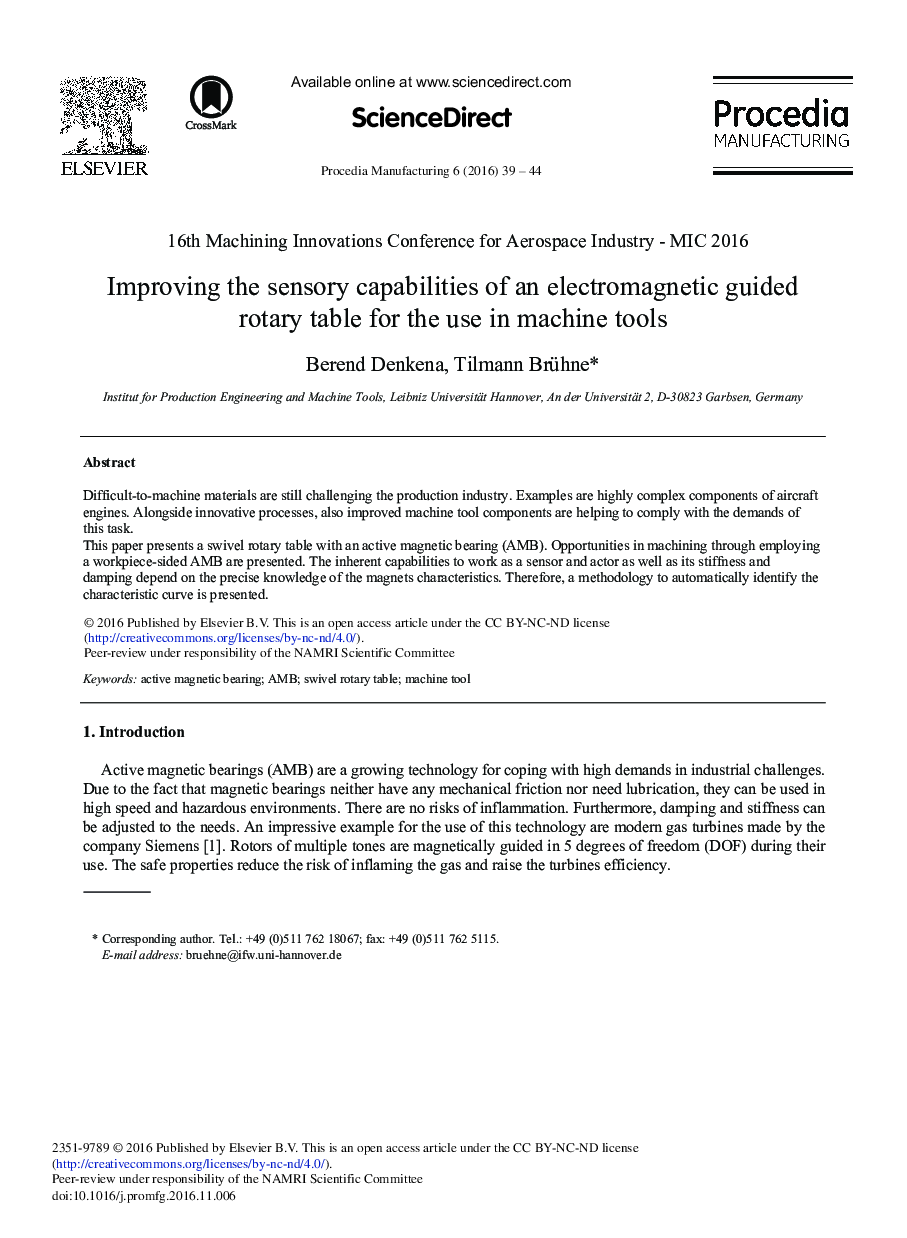 Improving the Sensory Capabilities of an Electromagnetic Guided Rotary Table for the Use in Machine Tools