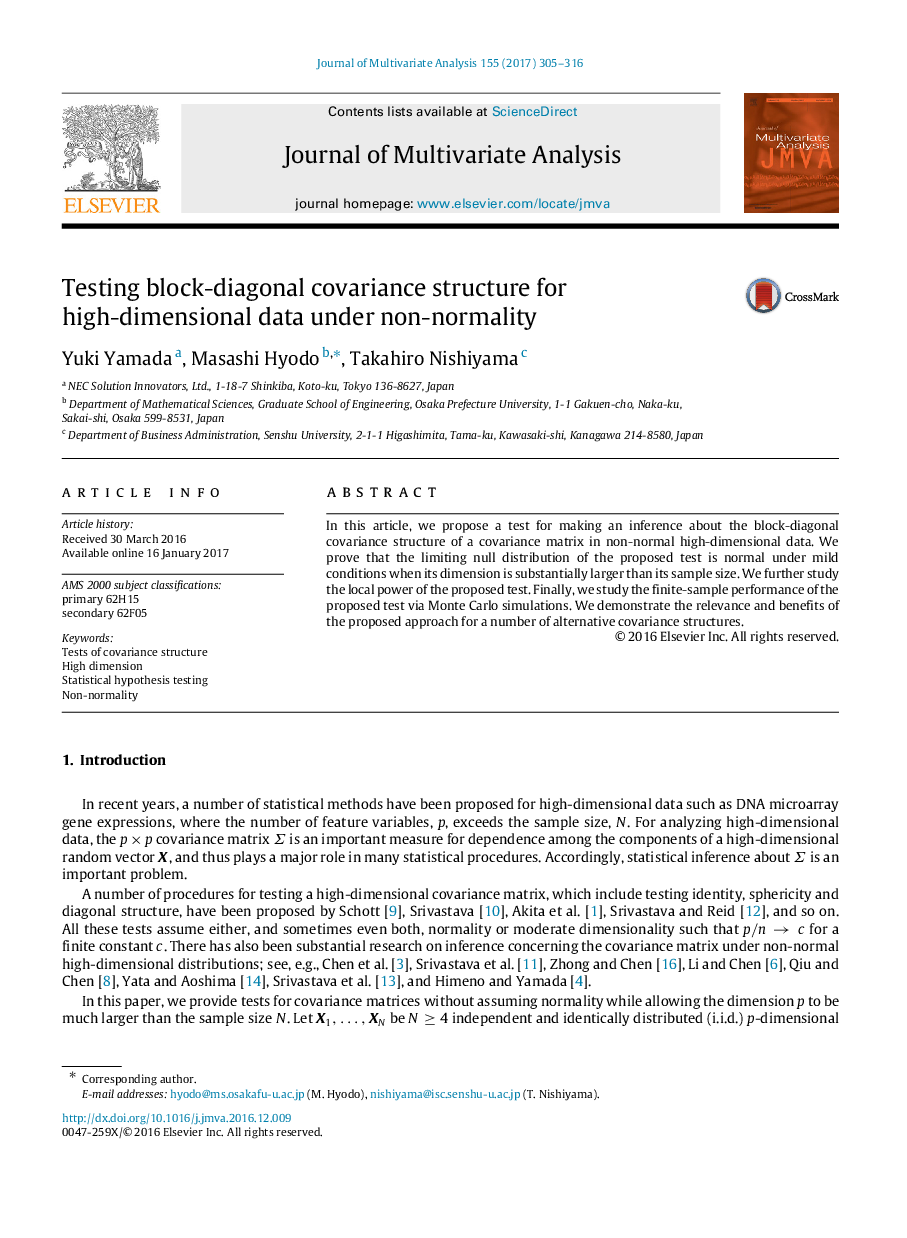 Testing block-diagonal covariance structure for high-dimensional data under non-normality