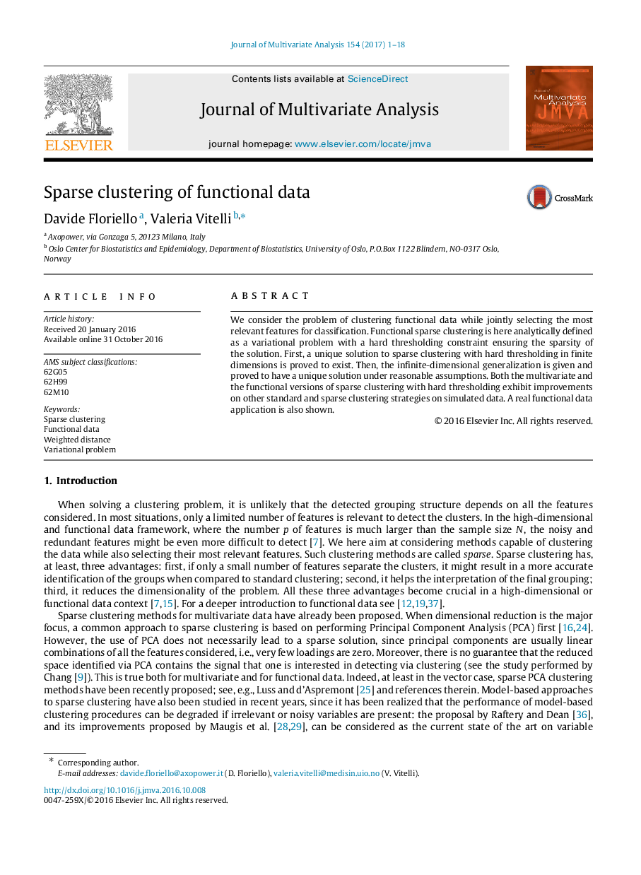 Sparse clustering of functional data