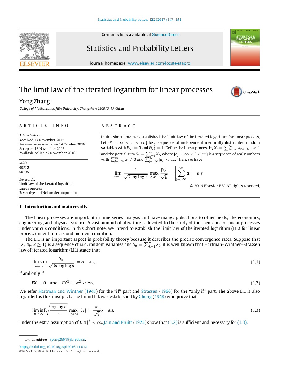 The limit law of the iterated logarithm for linear processes