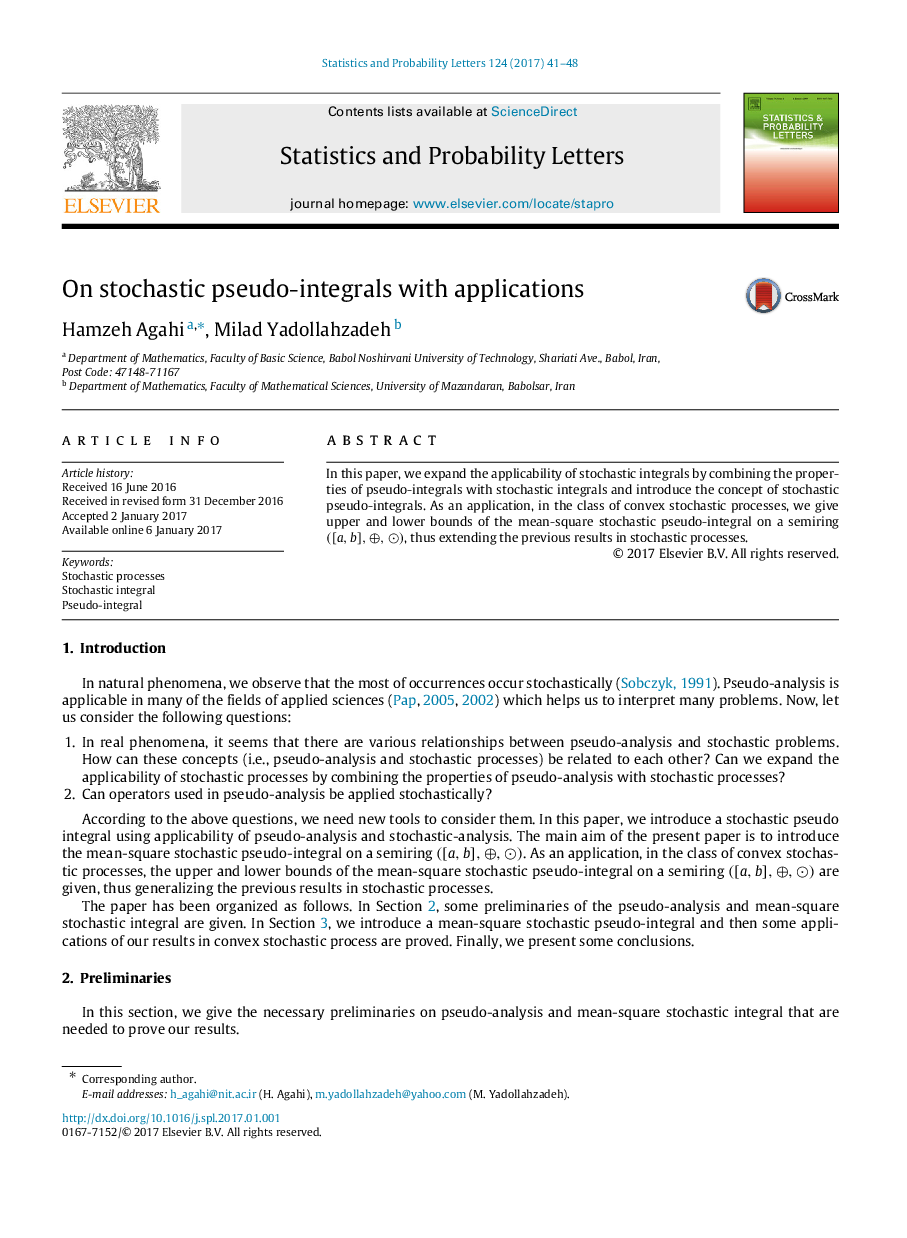 On stochastic pseudo-integrals with applications