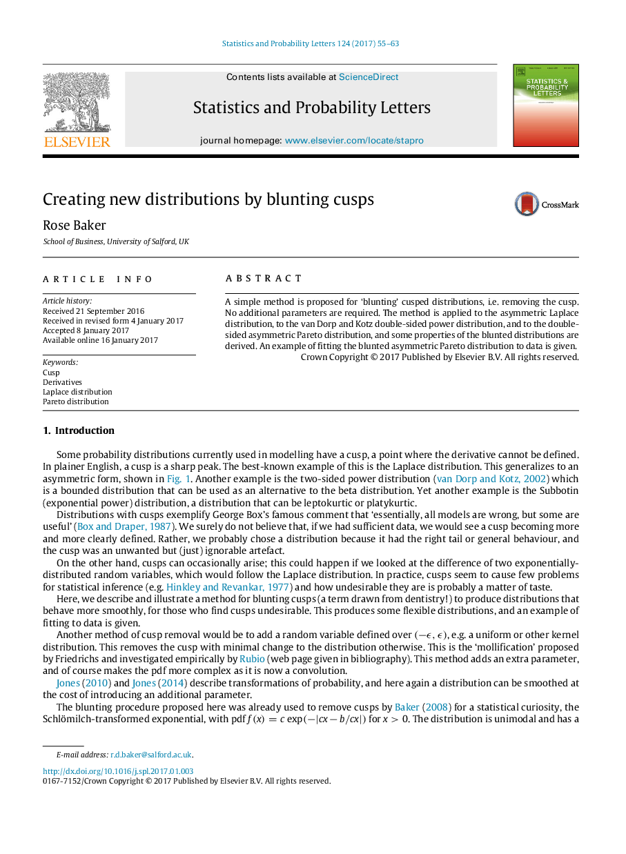 Creating new distributions by blunting cusps