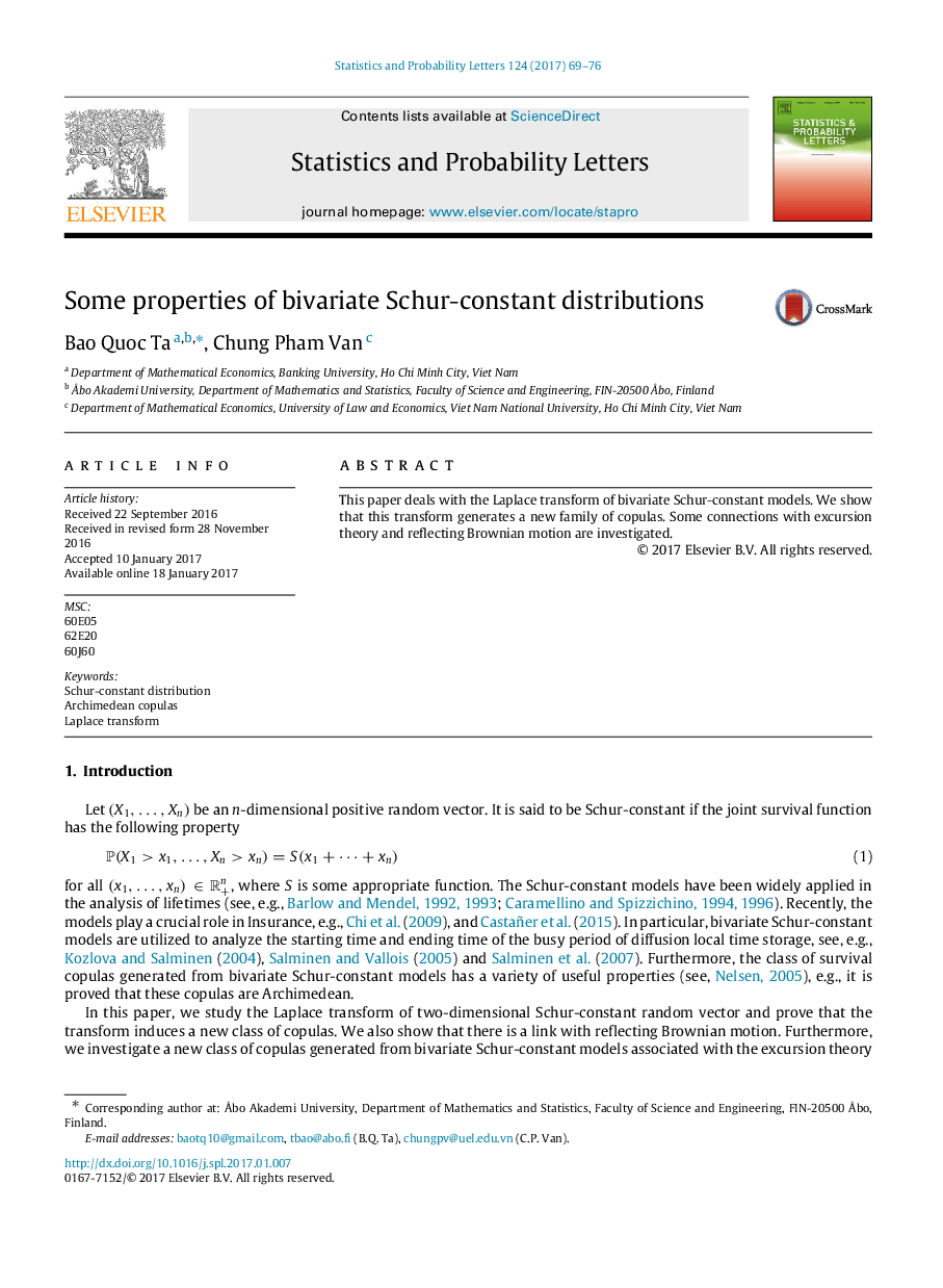 Some properties of bivariate Schur-constant distributions