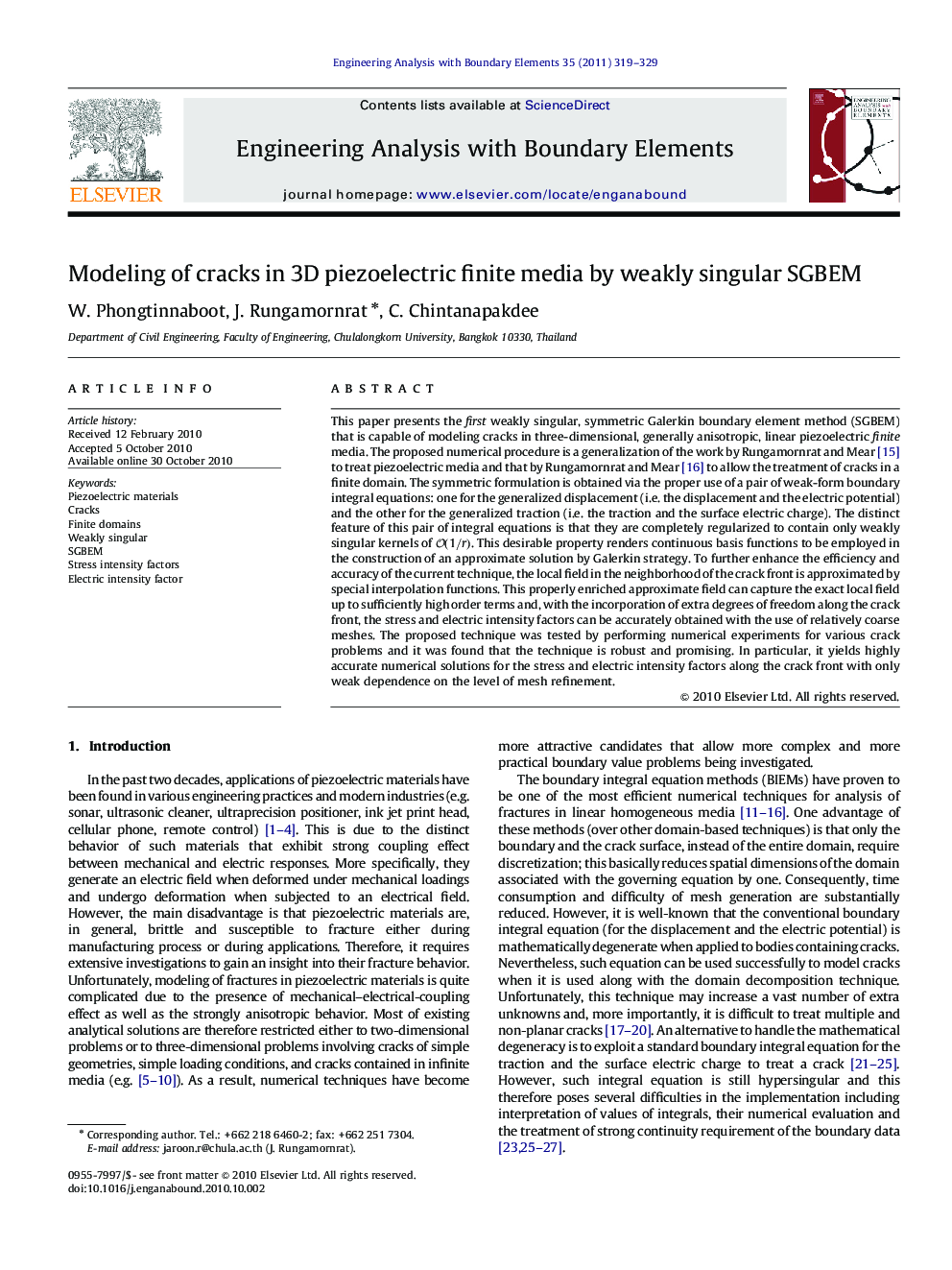 Modeling of cracks in 3D piezoelectric finite media by weakly singular SGBEM