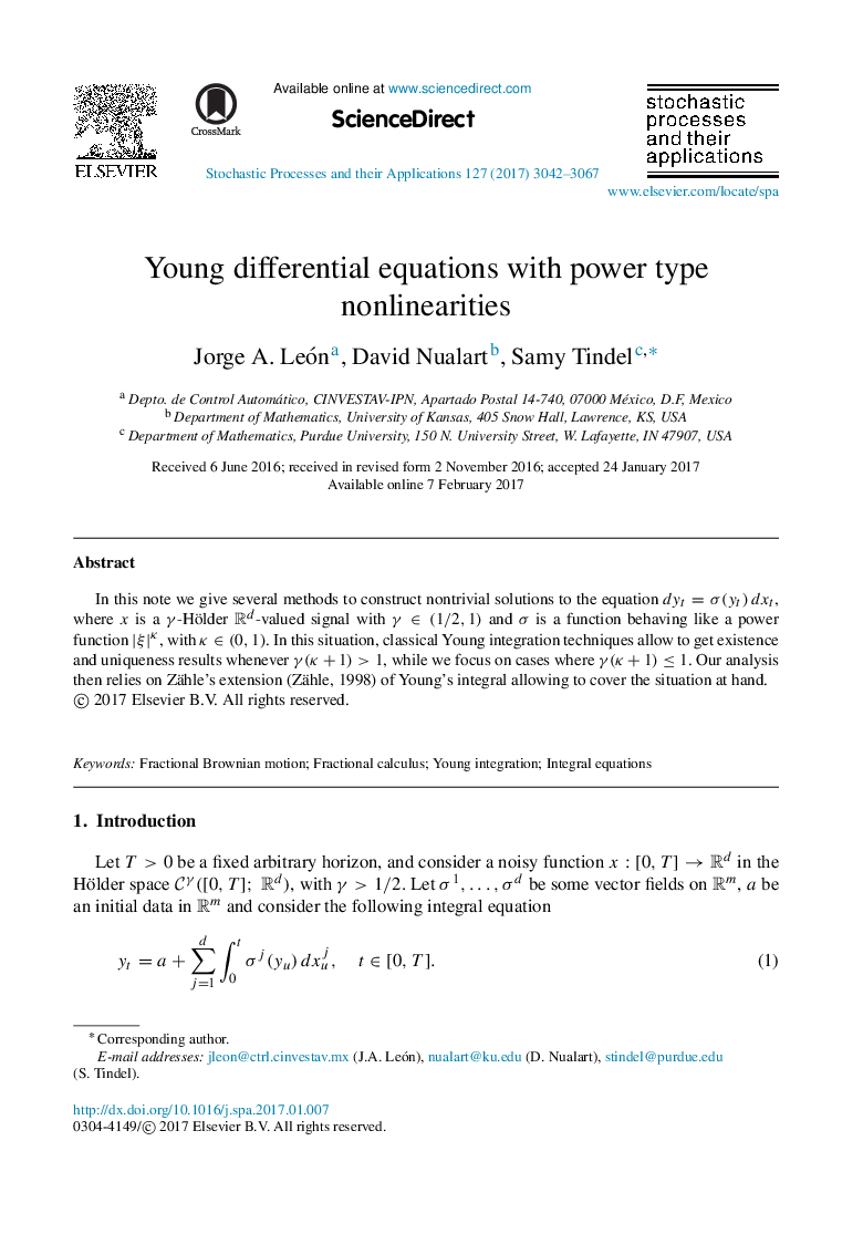 Young differential equations with power type nonlinearities