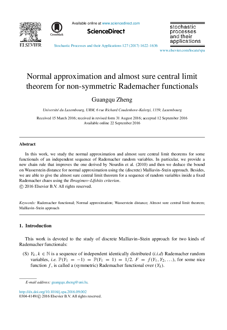 Normal approximation and almost sure central limit theorem for non-symmetric Rademacher functionals