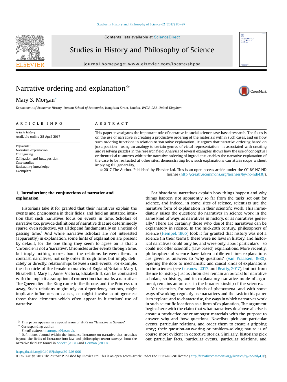 Narrative ordering and explanation