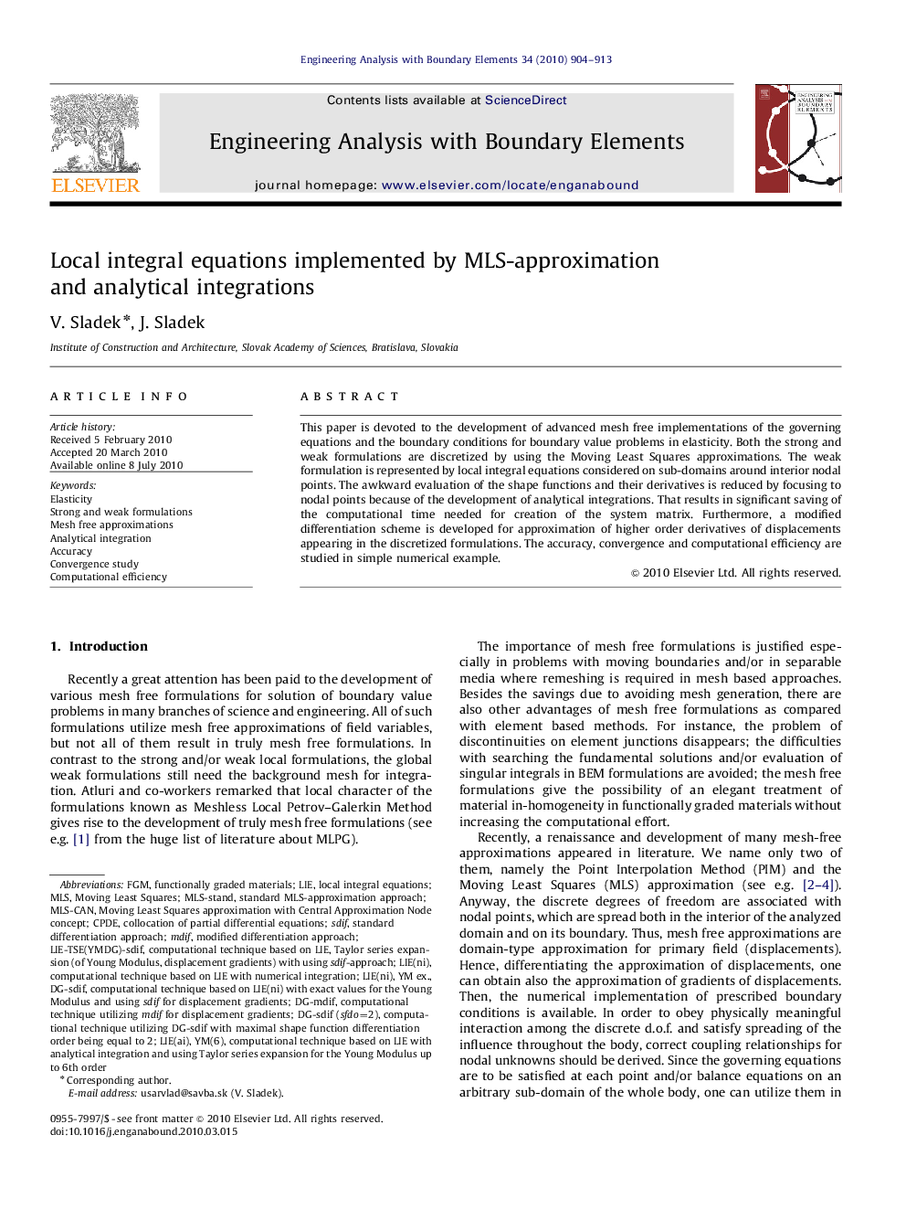 Local integral equations implemented by MLS-approximation and analytical integrations