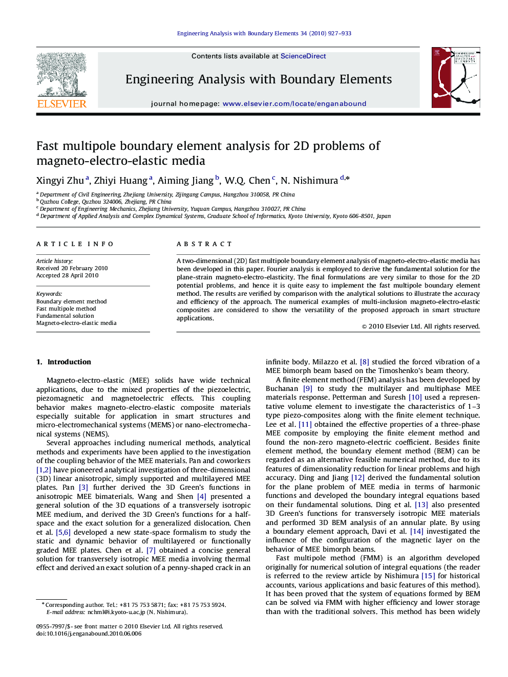 Fast multipole boundary element analysis for 2D problems of magneto-electro-elastic media