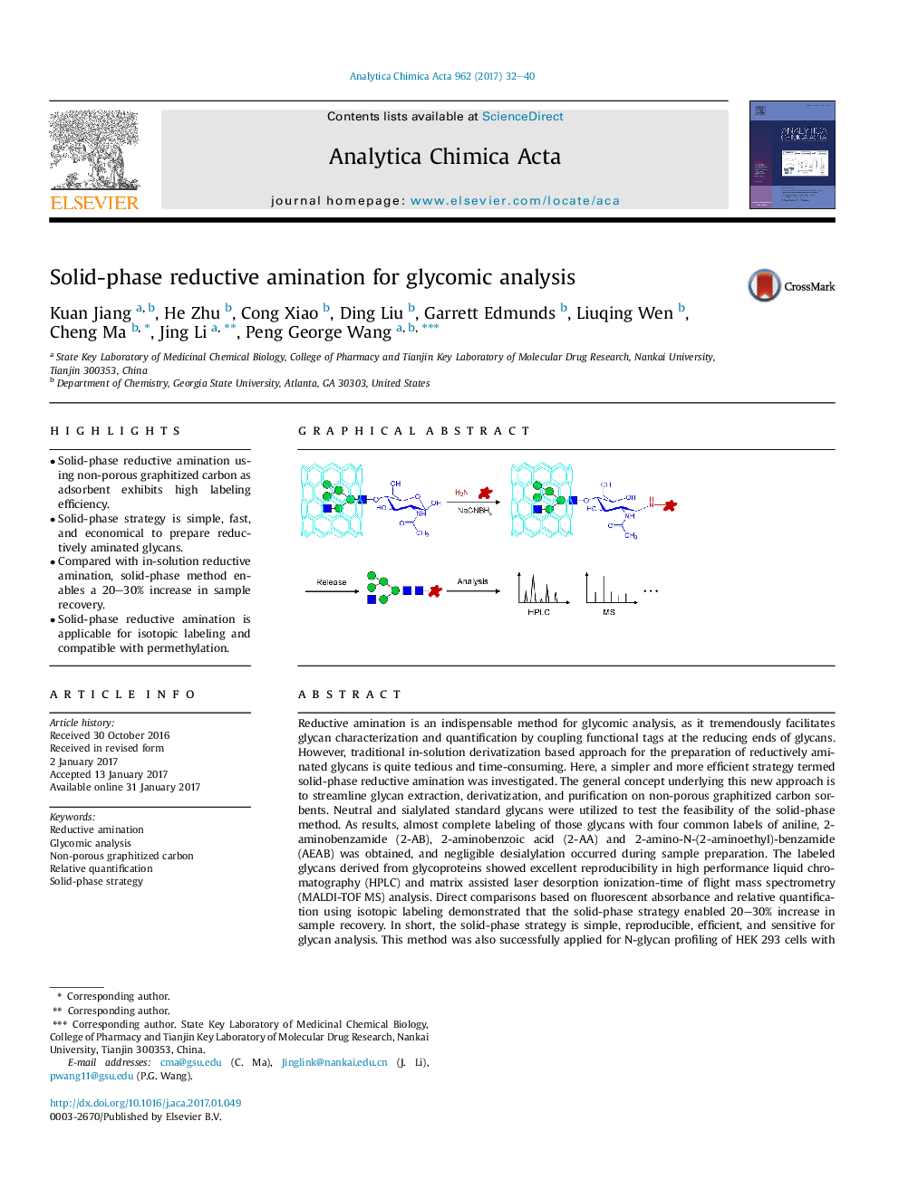 Solid-phase reductive amination for glycomic analysis