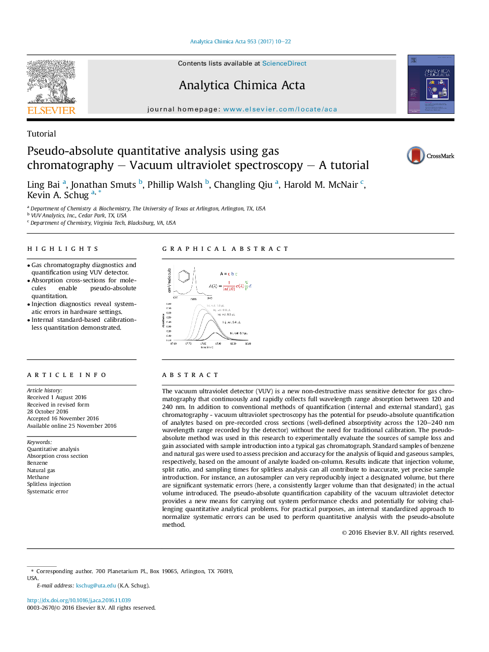 Pseudo-absolute quantitative analysis using gas chromatography - Vacuum ultraviolet spectroscopy - A tutorial