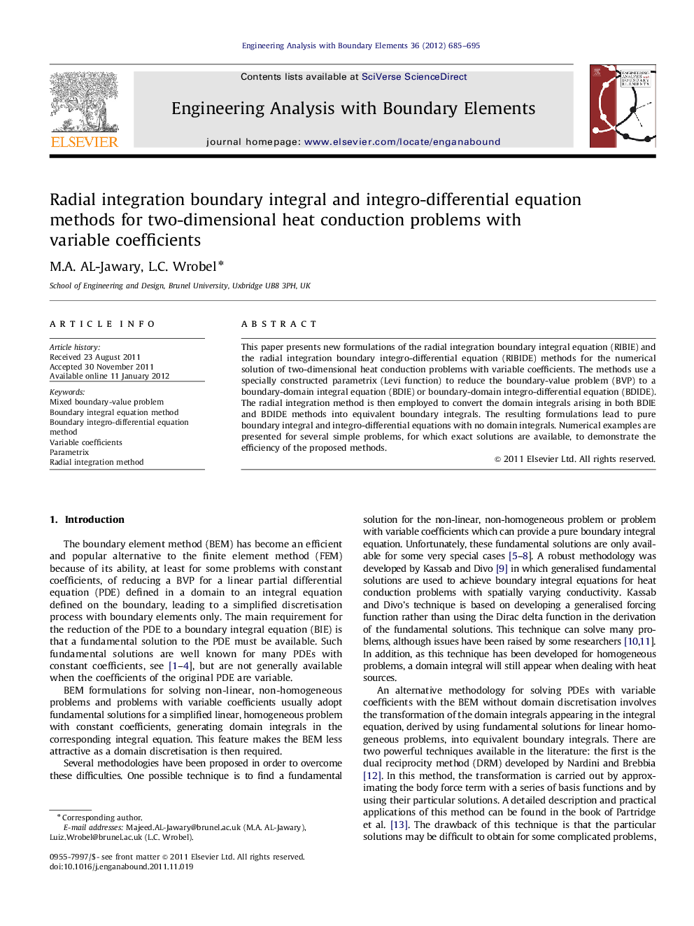 Radial integration boundary integral and integro-differential equation methods for two-dimensional heat conduction problems with variable coefficients