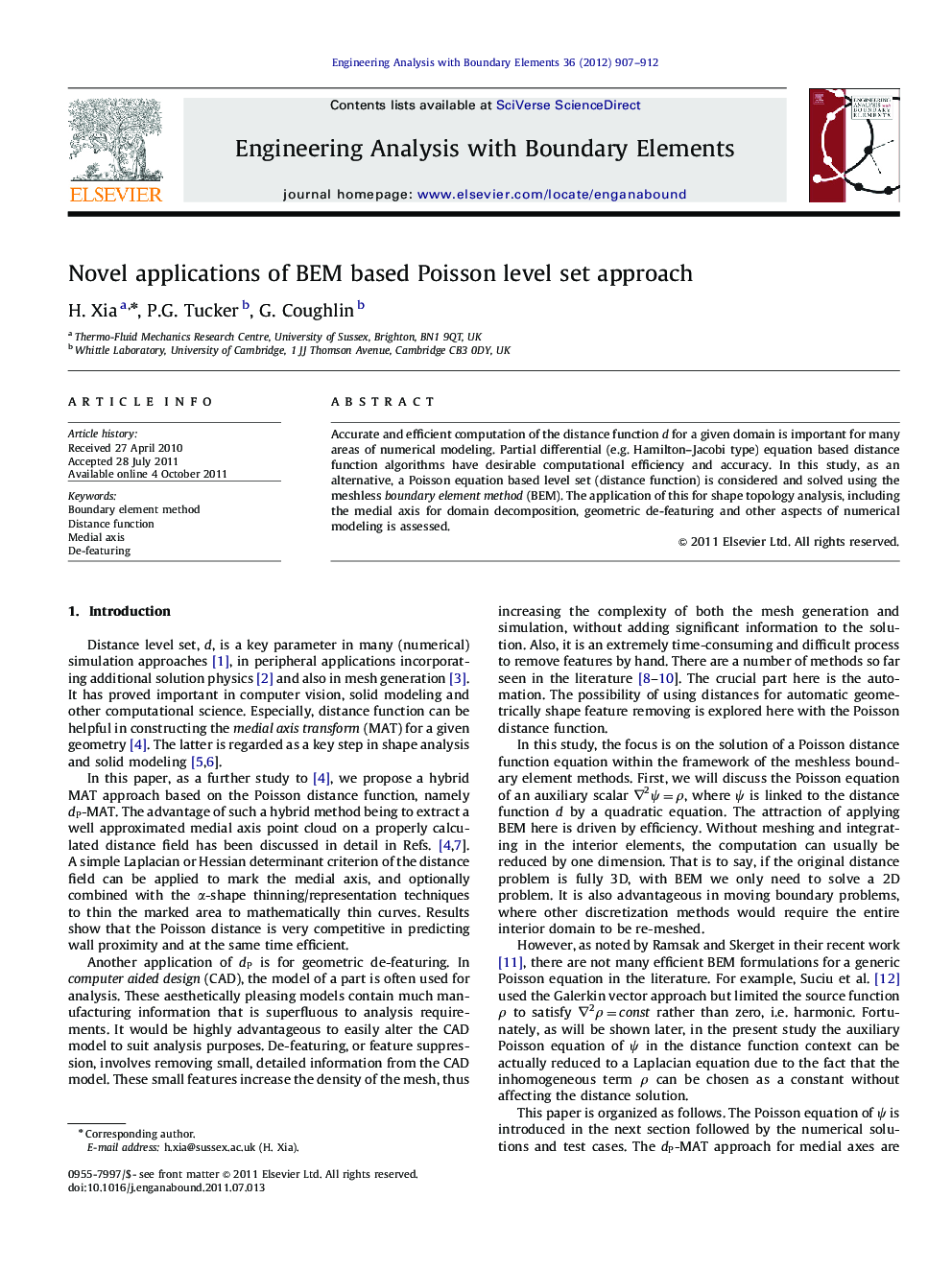 Novel applications of BEM based Poisson level set approach