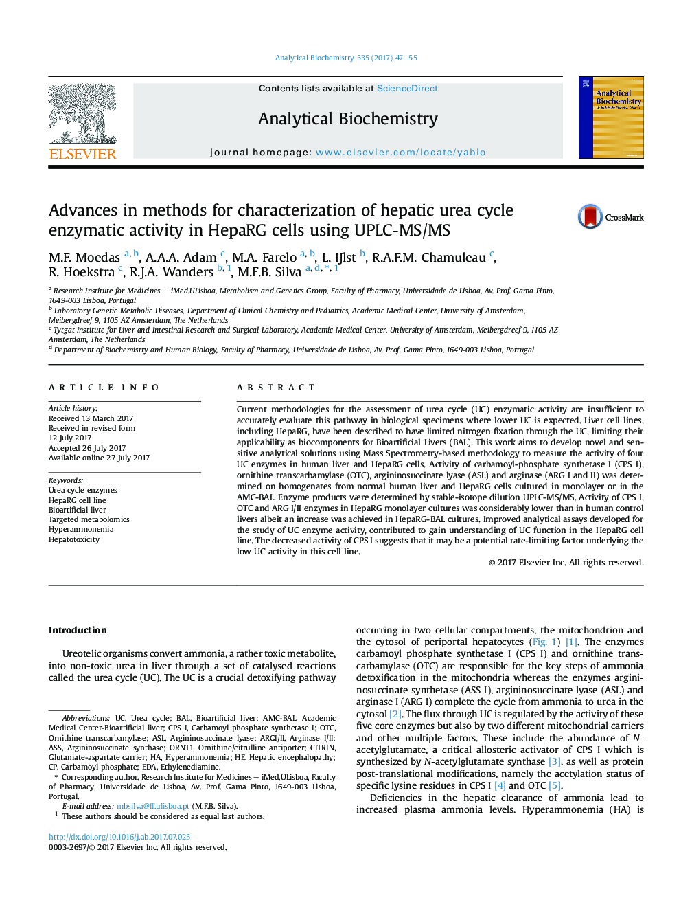 Advances in methods for characterization of hepatic urea cycle enzymatic activity in HepaRG cells using UPLC-MS/MS