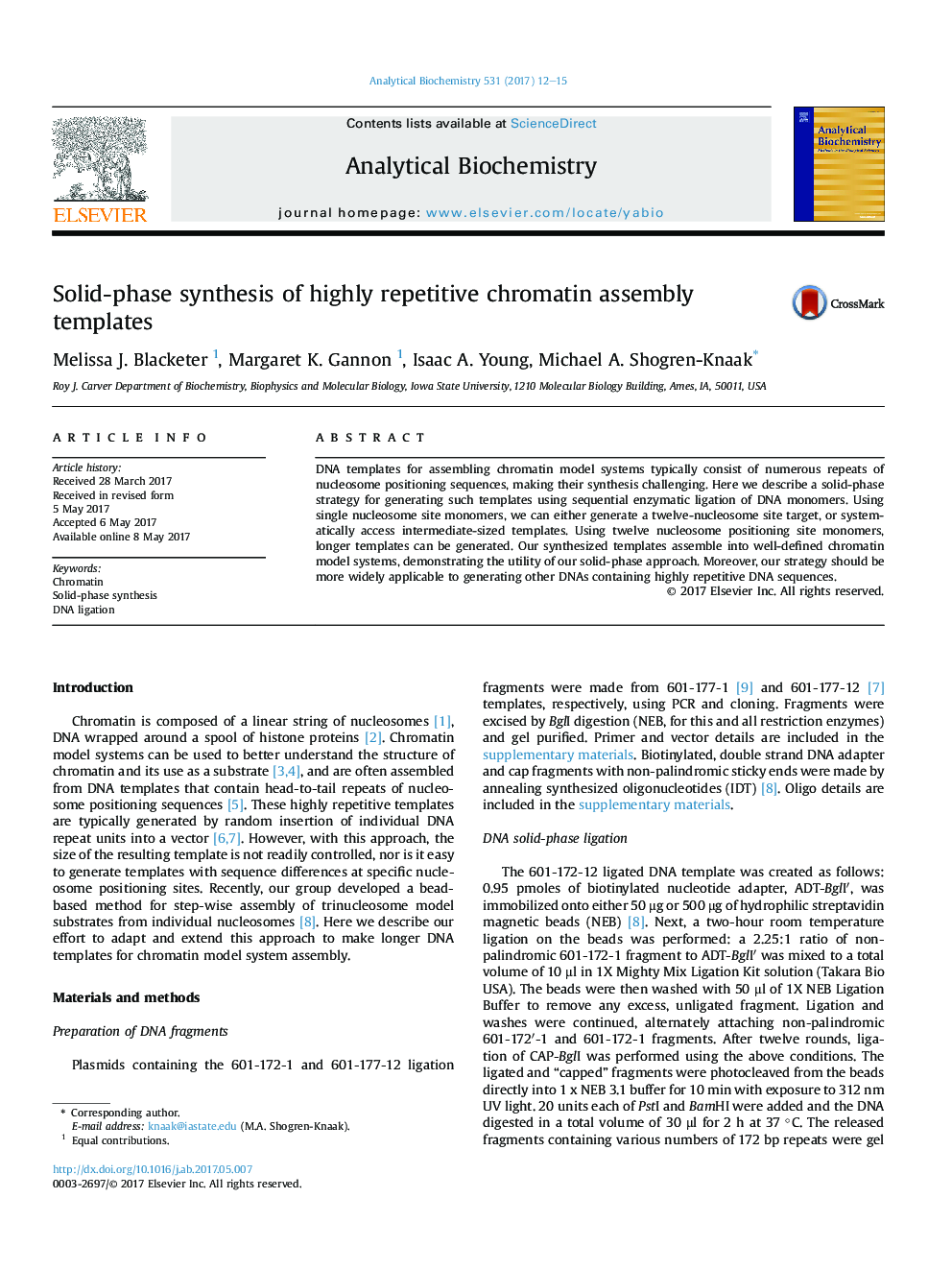 Solid-phase synthesis of highly repetitive chromatin assembly templates