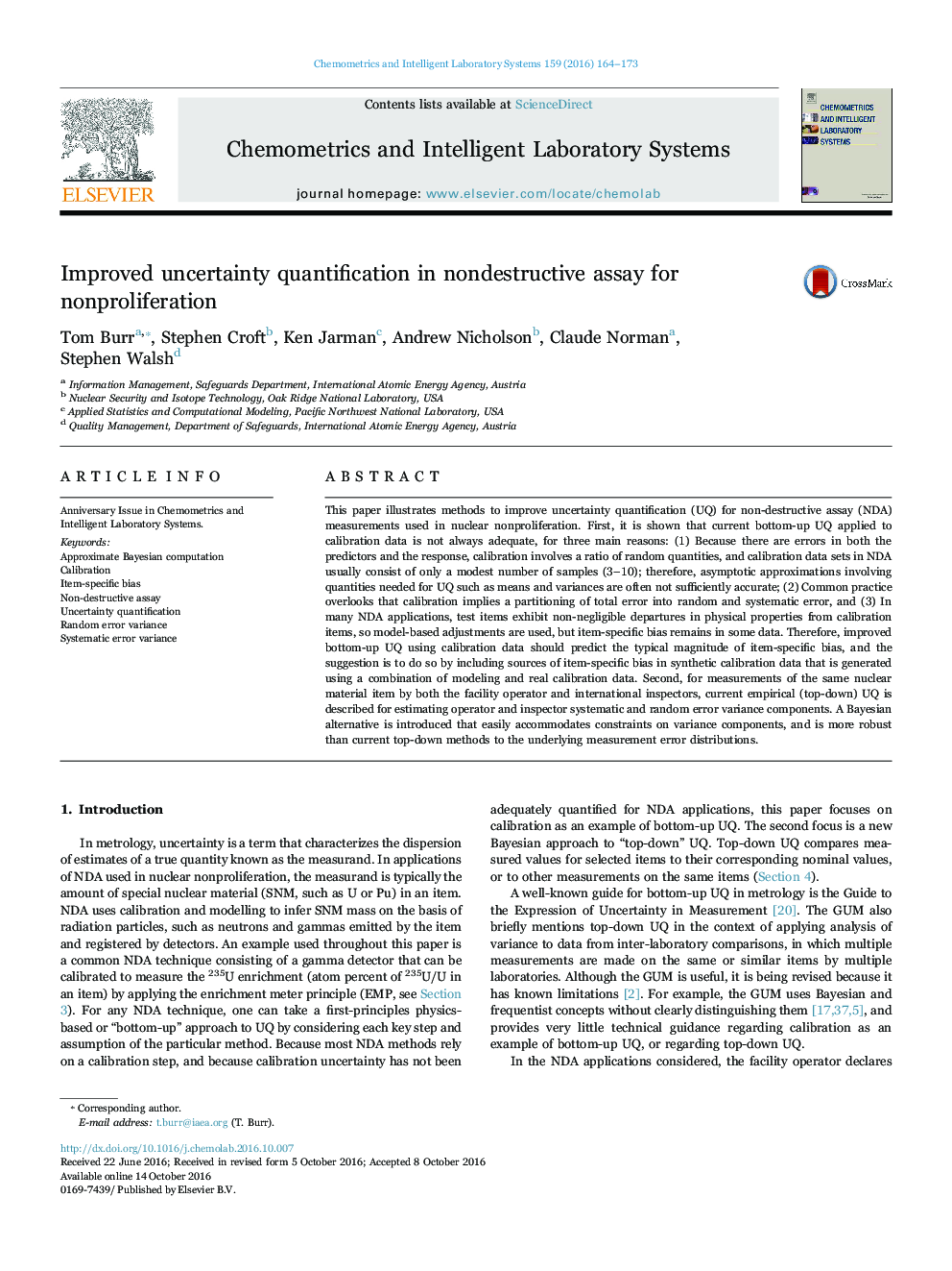 Improved uncertainty quantification in nondestructive assay for nonproliferation