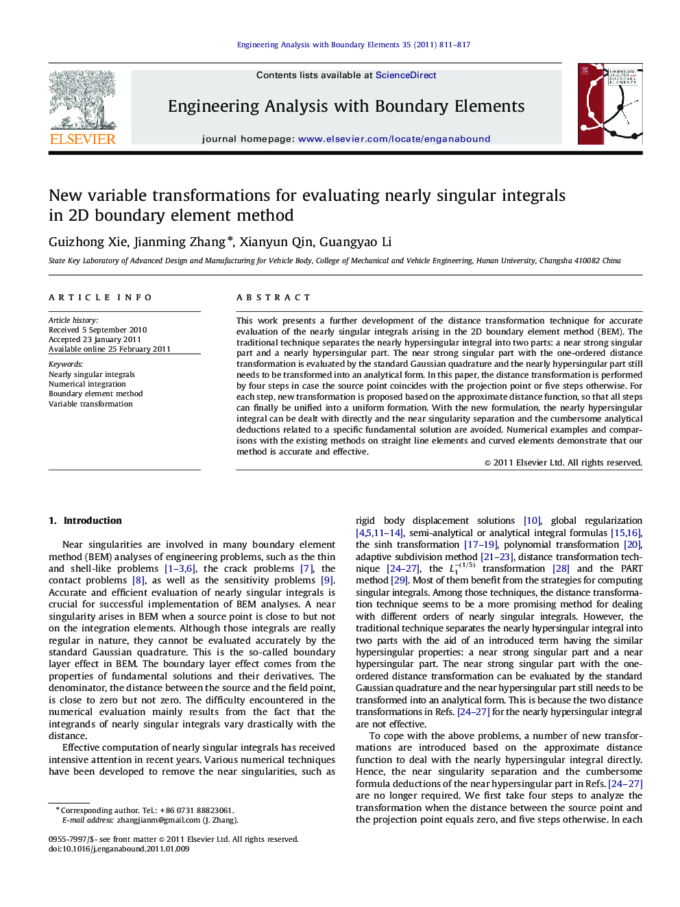 New variable transformations for evaluating nearly singular integrals in 2D boundary element method