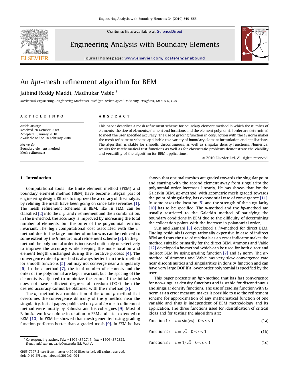 An hpr-mesh refinement algorithm for BEM