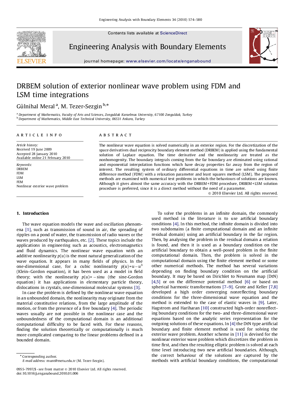 DRBEM solution of exterior nonlinear wave problem using FDM and LSM time integrations