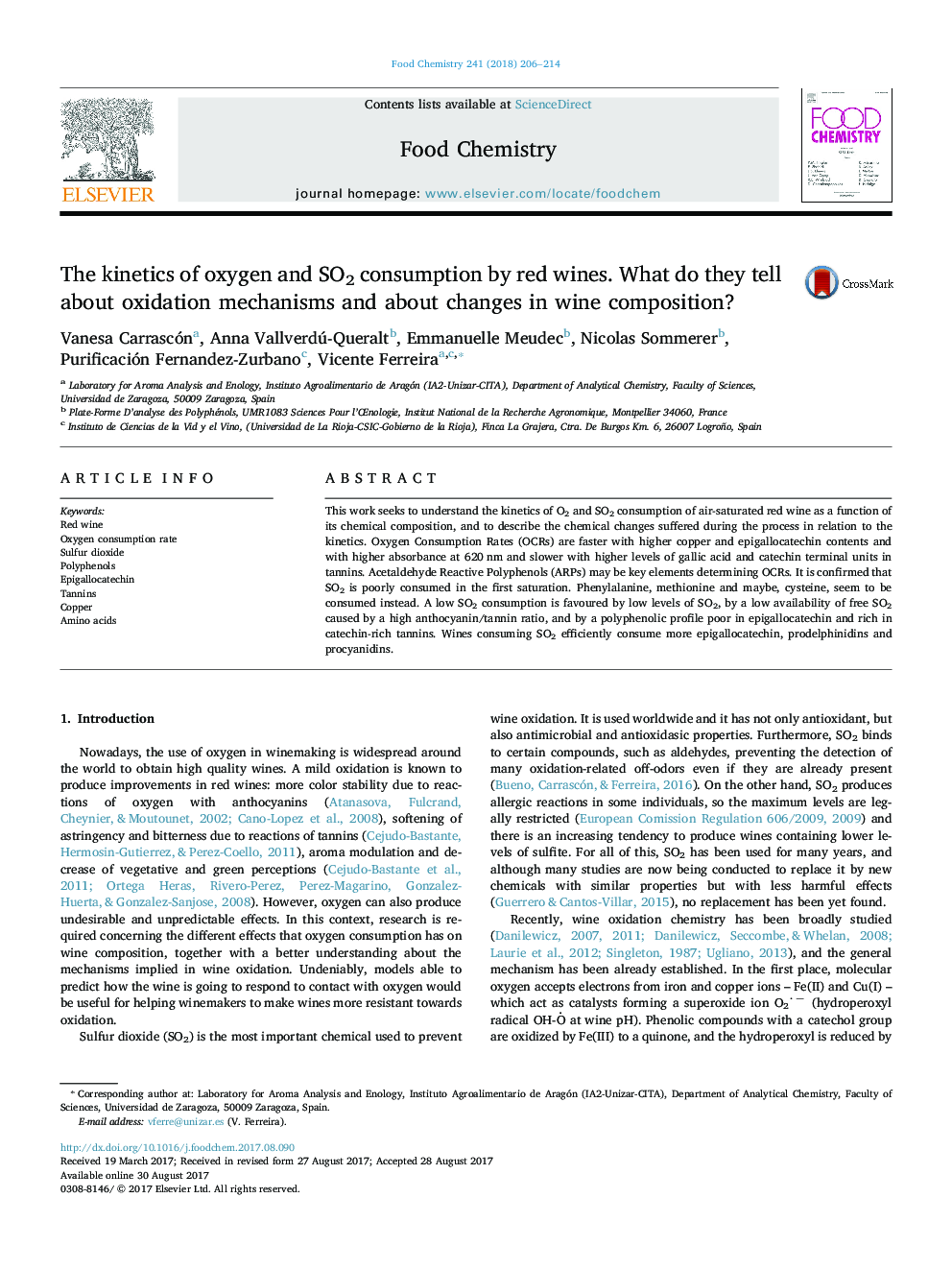 The kinetics of oxygen and SO2 consumption by red wines. What do they tell about oxidation mechanisms and about changes in wine composition?