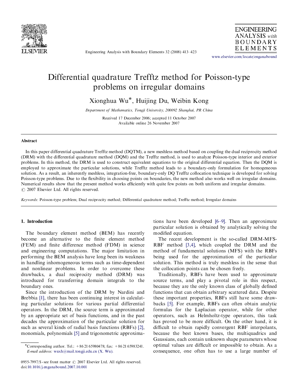 Differential quadrature Trefftz method for Poisson-type problems on irregular domains