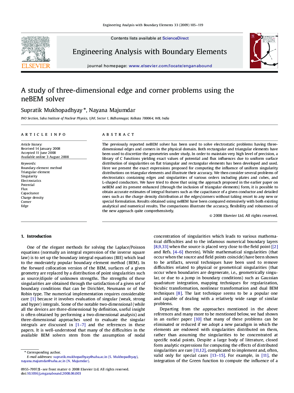 A study of three-dimensional edge and corner problems using the neBEM solver