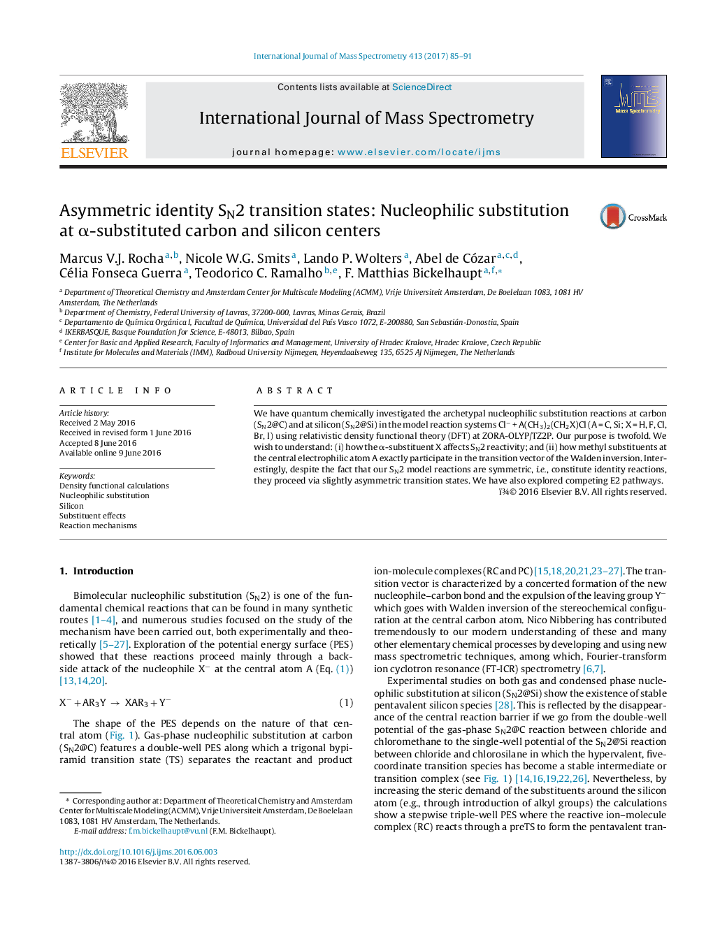 Asymmetric identity SN2 transition states: Nucleophilic substitution at Î±-substituted carbon and silicon centers