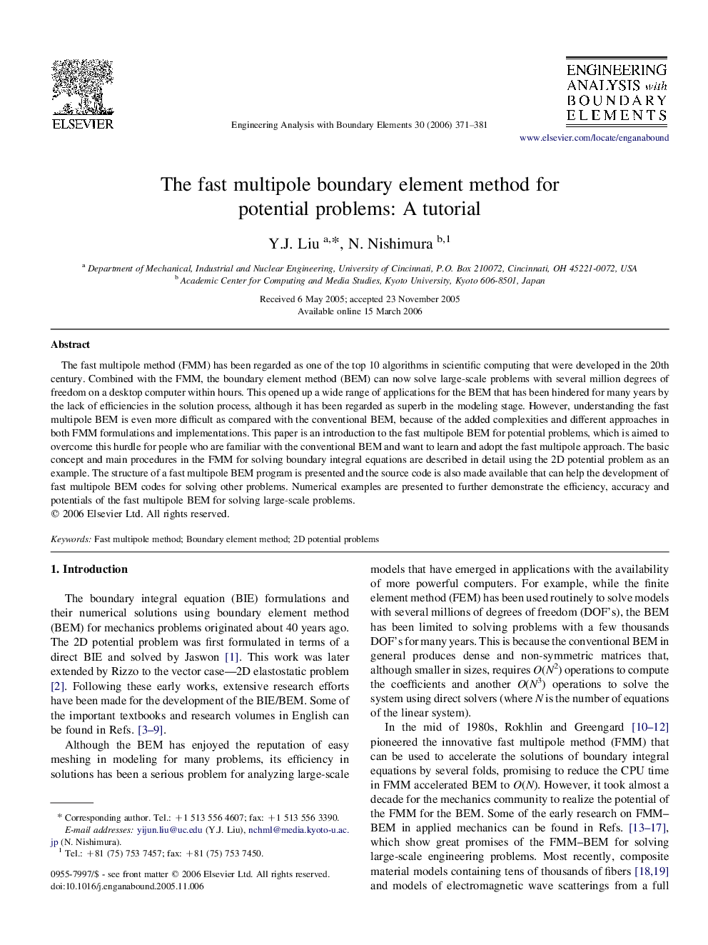 The fast multipole boundary element method for potential problems: A tutorial