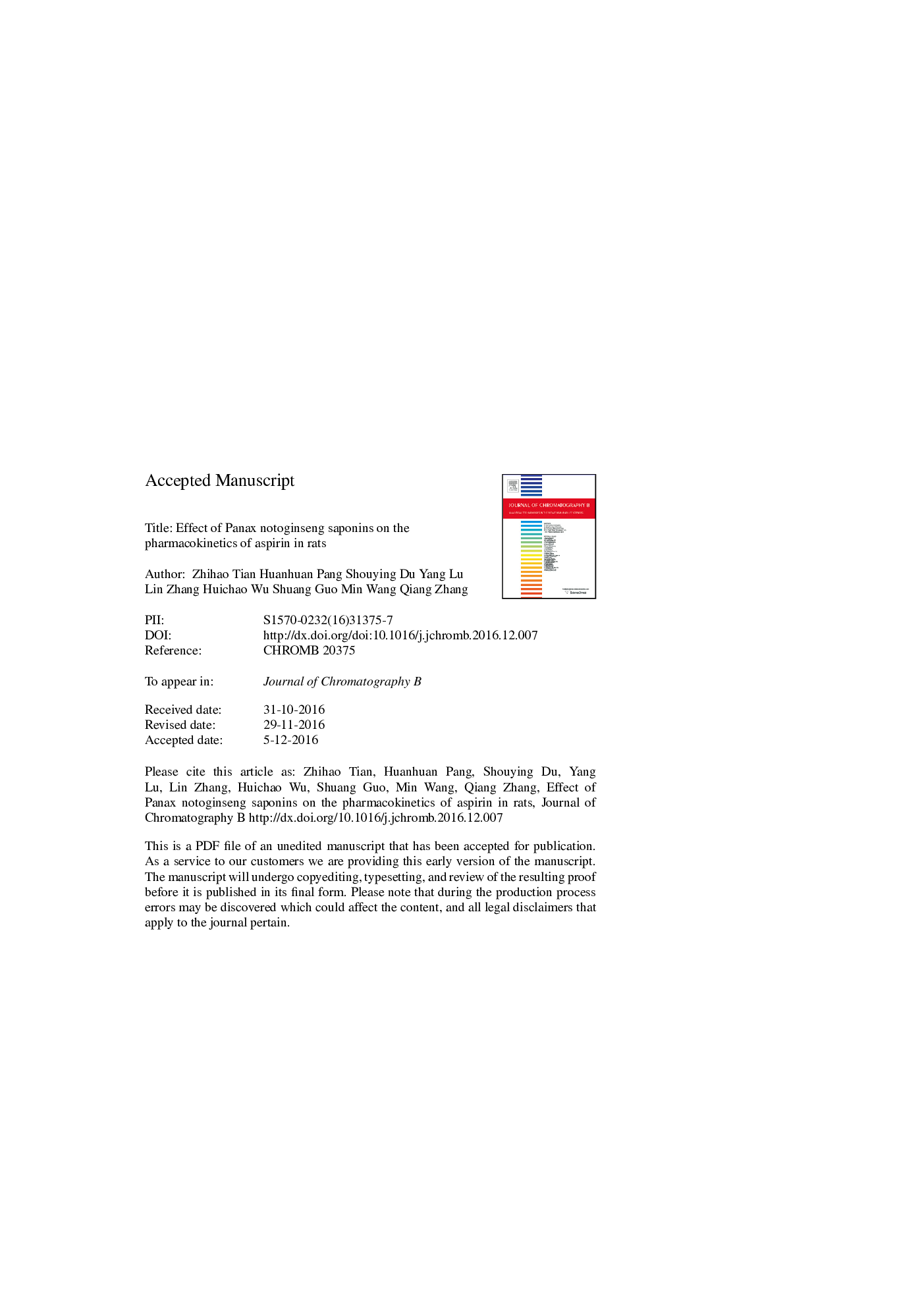 Effect of Panax notoginseng saponins on the pharmacokinetics of aspirin in rats