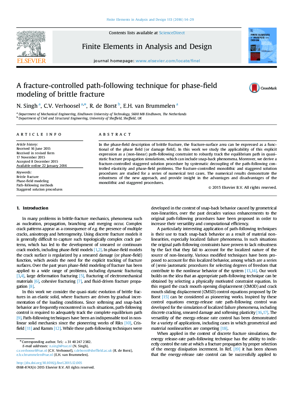 A fracture-controlled path-following technique for phase-field modeling of brittle fracture