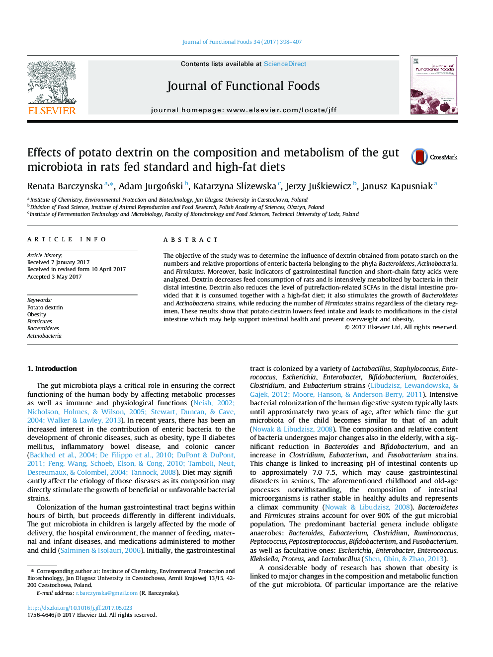 Effects of potato dextrin on the composition and metabolism of the gut microbiota in rats fed standard and high-fat diets