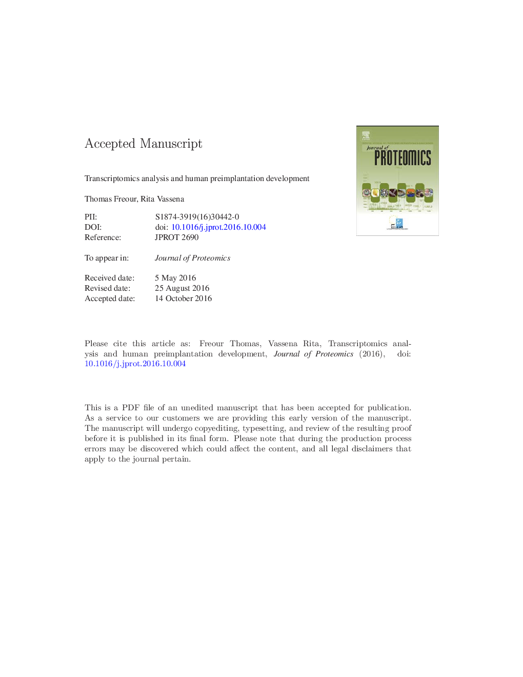 Transcriptomics analysis and human preimplantation development