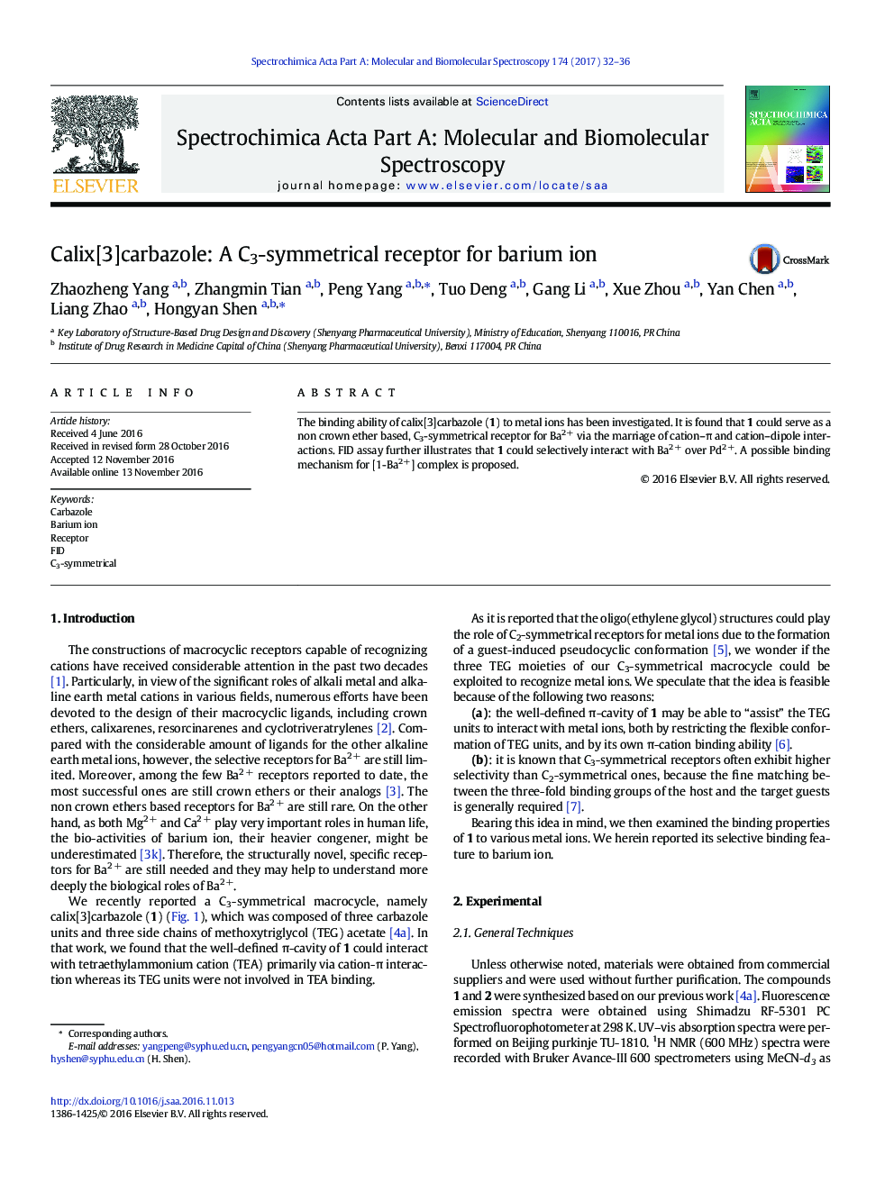 Calix[3]carbazole: A C3-symmetrical receptor for barium ion