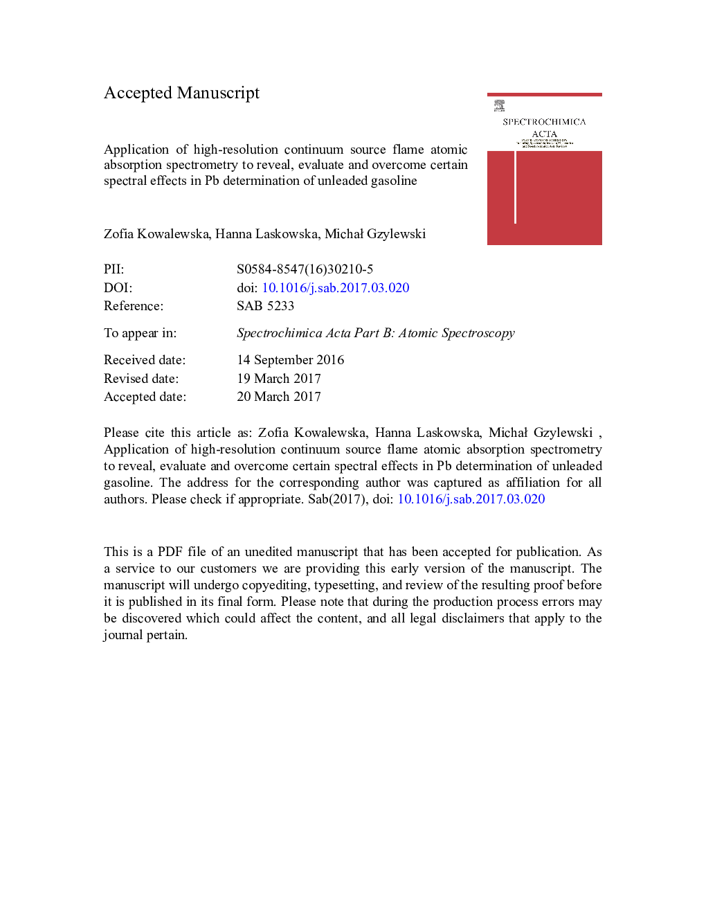 Application of high-resolution continuum source flame atomic absorption spectrometry to reveal, evaluate and overcome certain spectral effects in Pb determination of unleaded gasoline