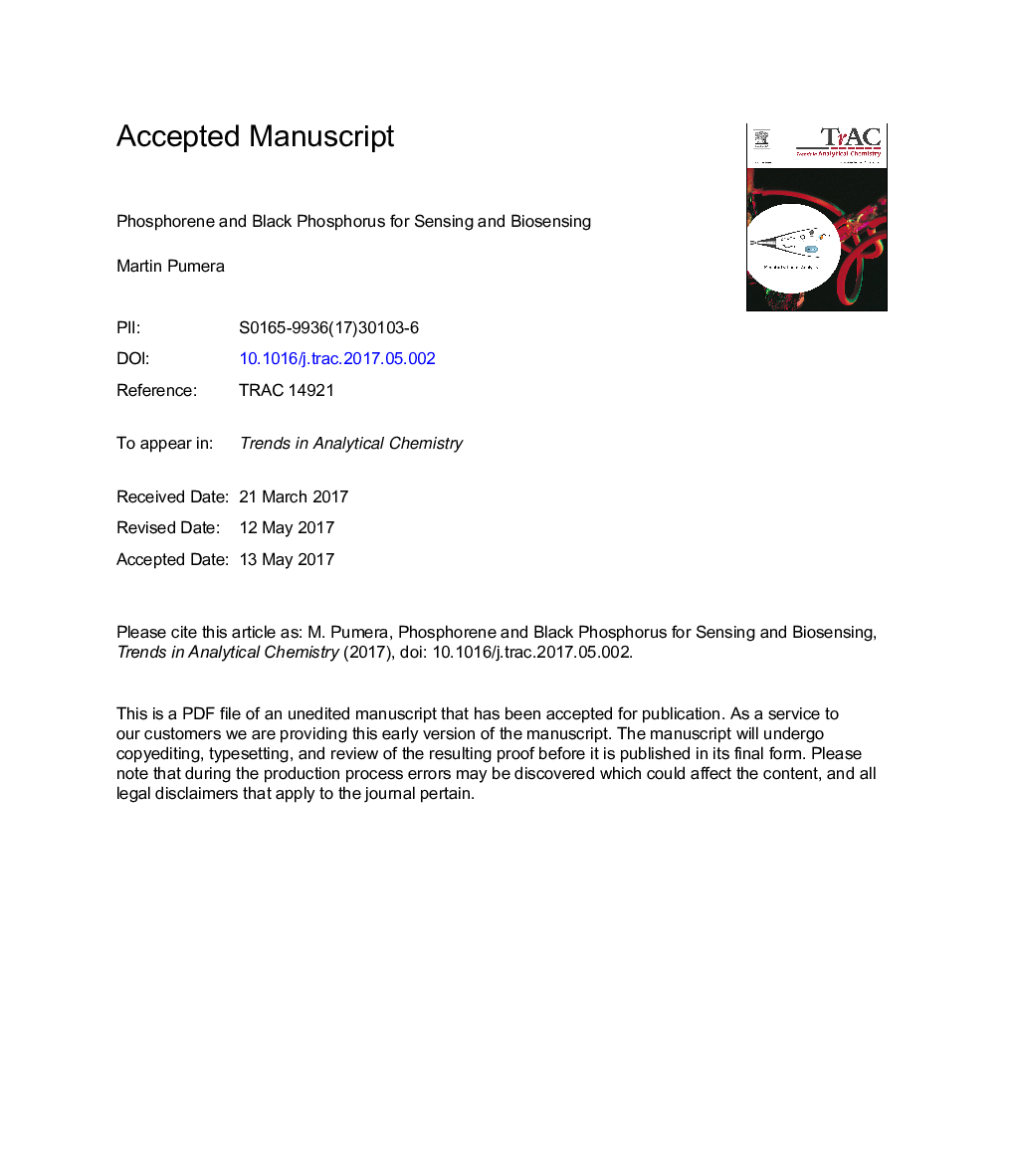 Phosphorene and black phosphorus for sensing and biosensing