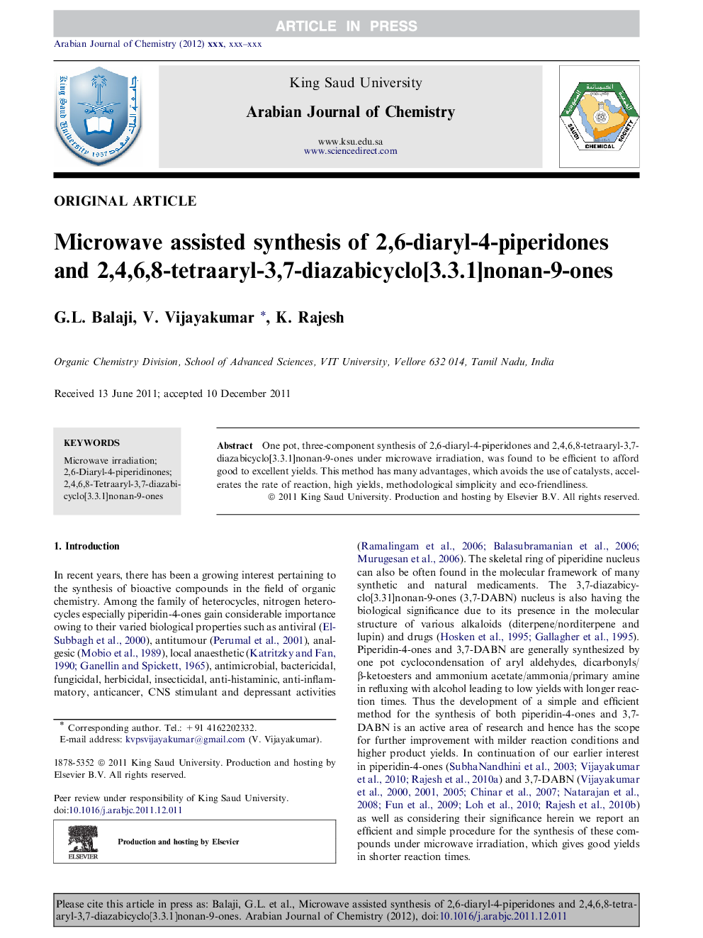 Microwave assisted synthesis of 2,6-diaryl-4-piperidones and 2,4,6,8-tetraaryl-3,7-diazabicyclo[3.3.1]nonan-9-ones