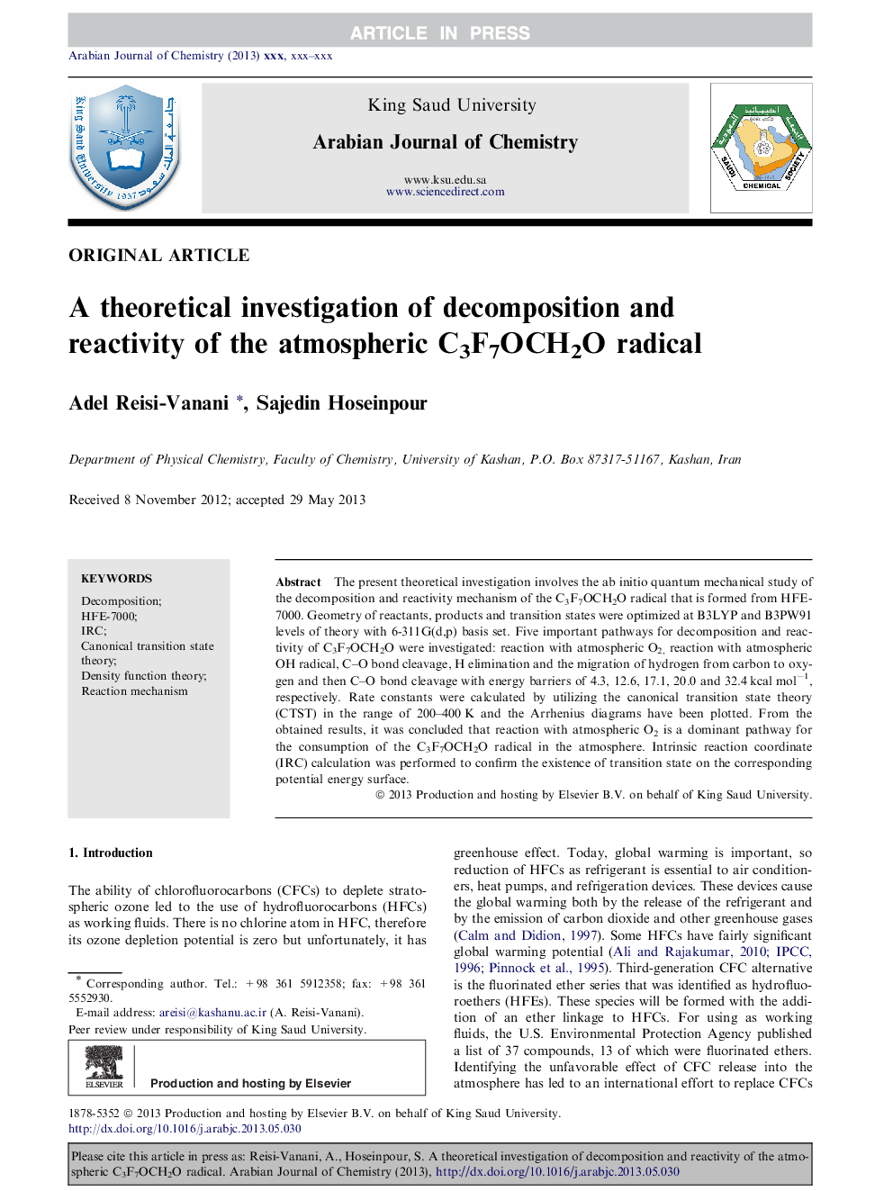 A theoretical investigation of decomposition and reactivity of the atmospheric C3F7OCH2O radical