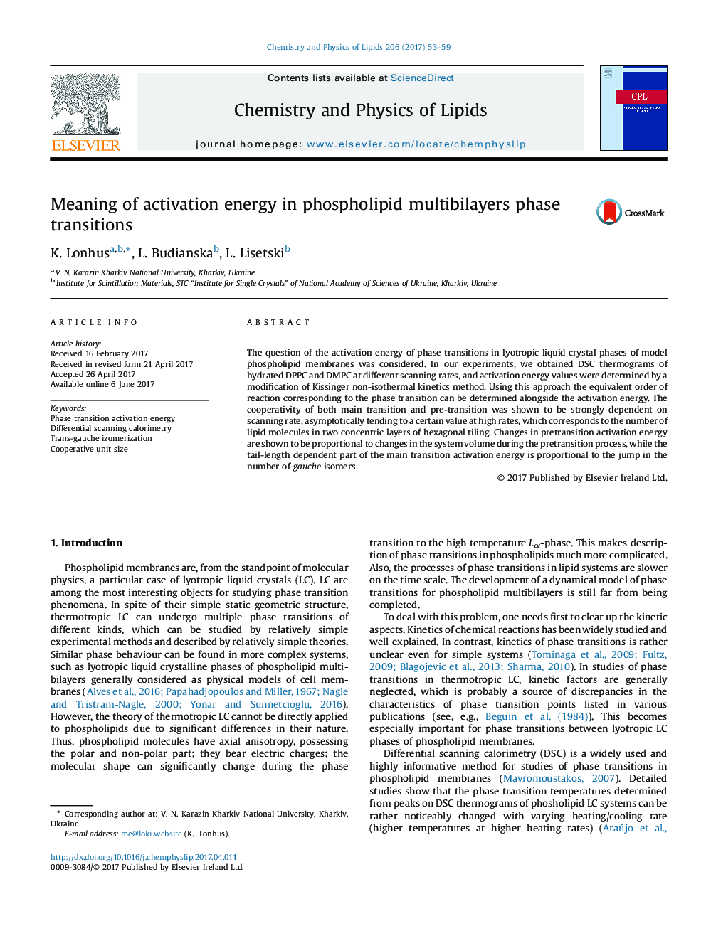 Meaning of activation energy in phospholipid multibilayers phase transitions