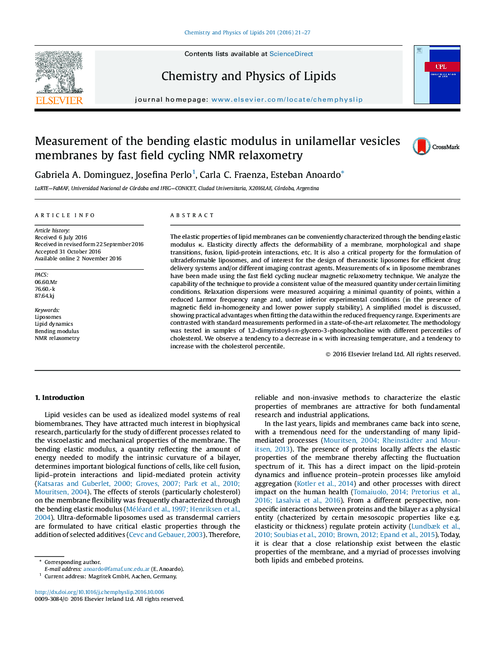 Measurement of the bending elastic modulus in unilamellar vesicles membranes by fast field cycling NMR relaxometry