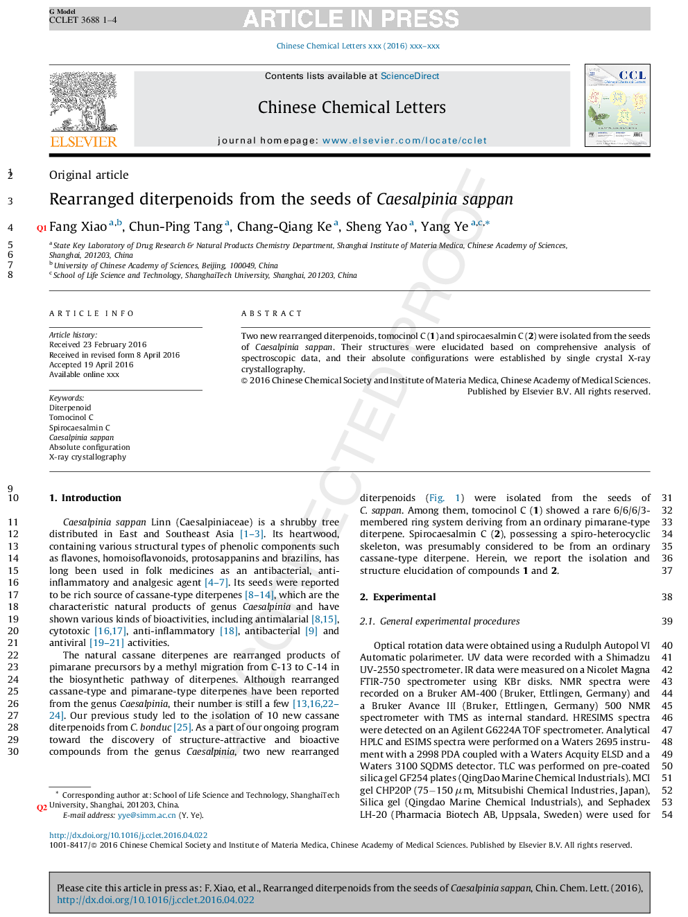 Rearranged diterpenoids from the seeds of Caesalpinia sappan