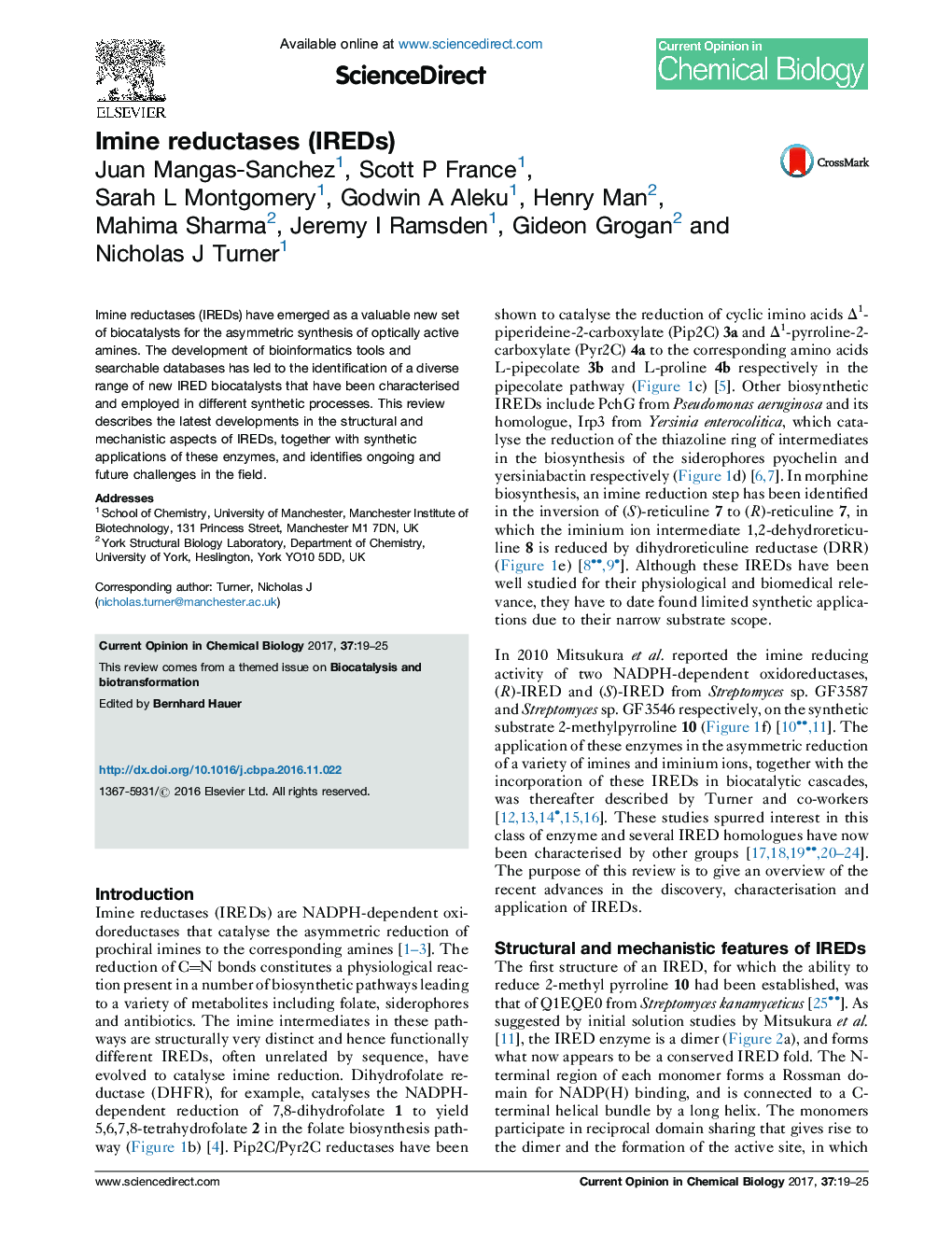 Imine reductases (IREDs)