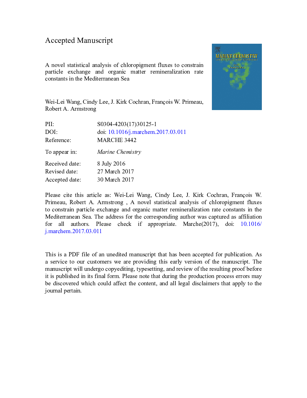 A novel statistical analysis of chloropigment fluxes to constrain particle exchange and organic matter remineralization rate constants in the Mediterranean Sea