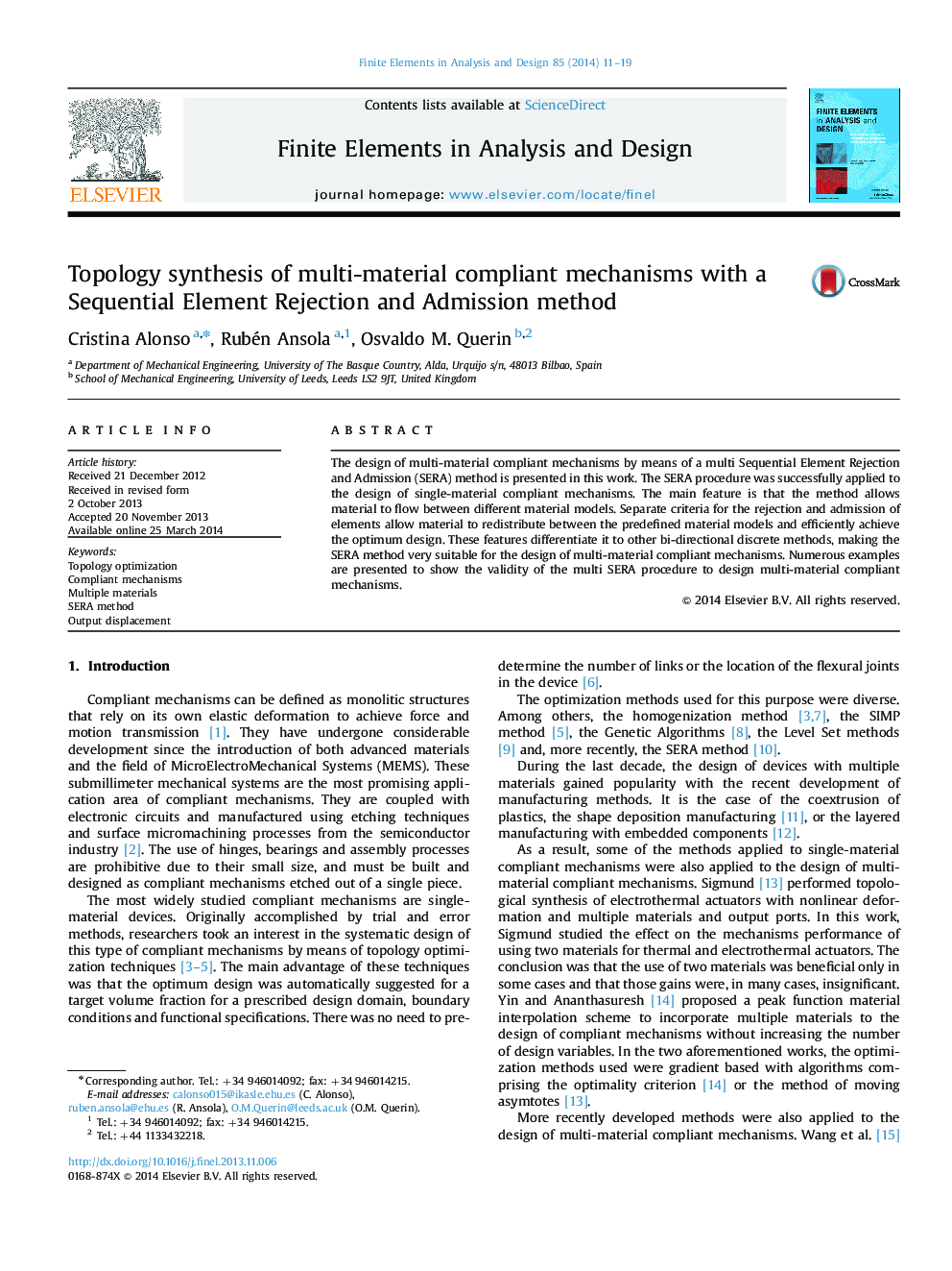 Topology synthesis of multi-material compliant mechanisms with a Sequential Element Rejection and Admission method